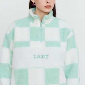 Lazy Oaf Pistachio Check Fleece, limited edition. worn once - perfect condition